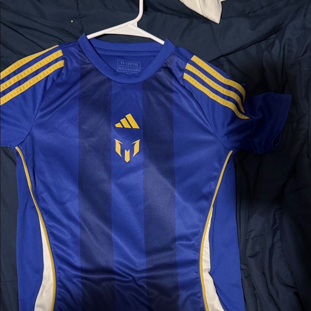 Adidas Blue and Yellow Sports Tee- Messi jersey never worn